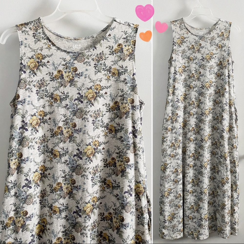 Uniqlo UT Studio Sanderson floral maxi dress, gray - Picture 8 of 8